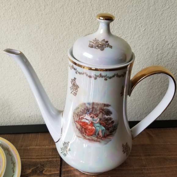 Diana & Callisto Cupid Lesbian Scene Vintage German Porcelain Tea Set - Picture 4 of 8